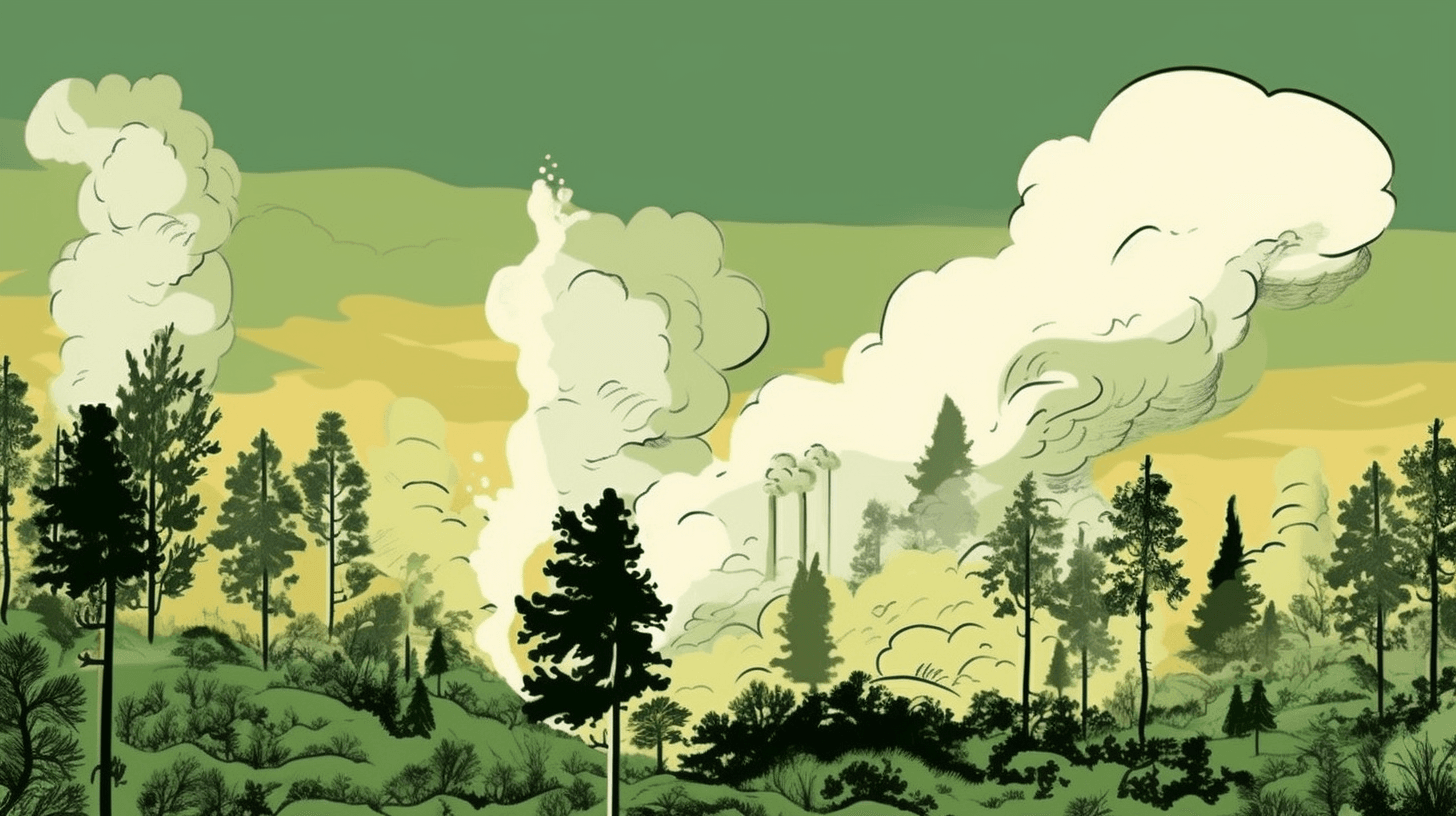 MIdjourney drawing showing trees