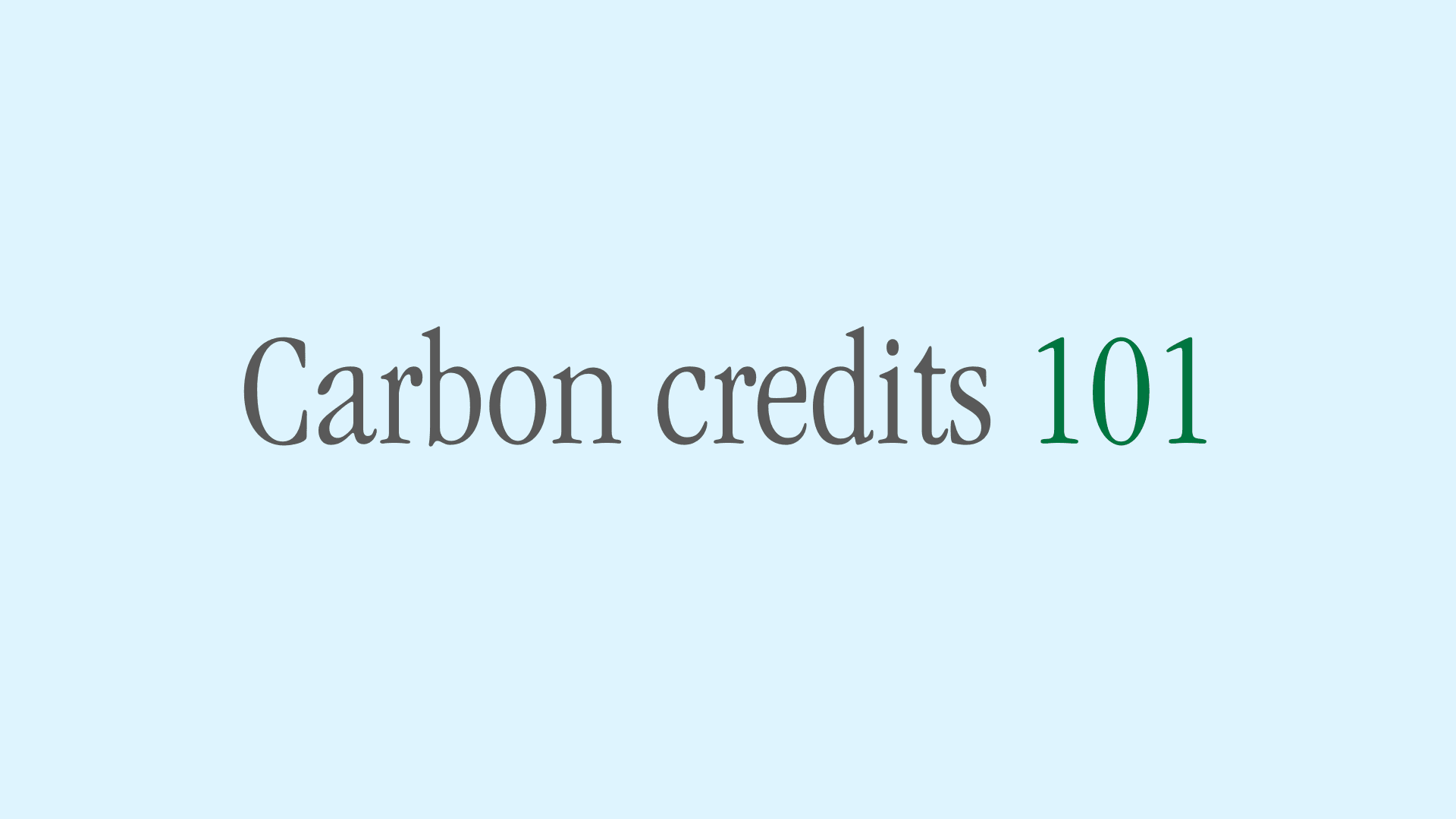 ABC: What Are Carbon Credits? | Arbonics